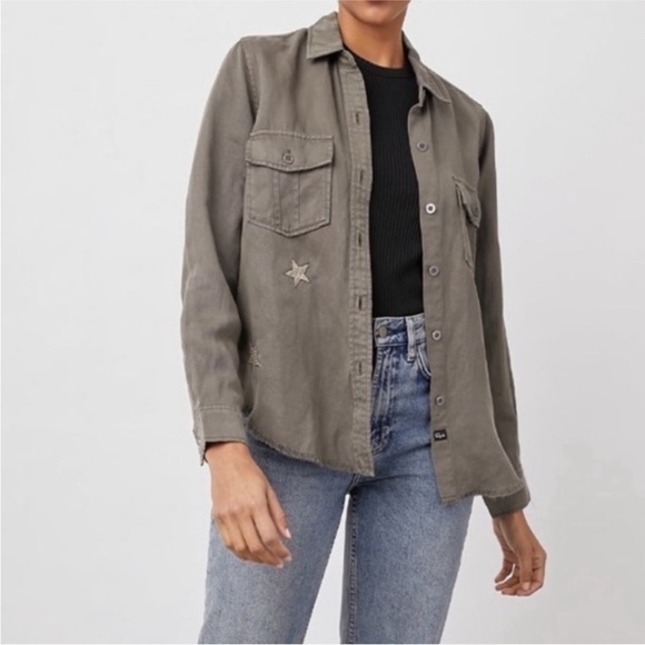 Rails Loren Khaki Star Embroidered Linen Shirt - Picture 8 of 8